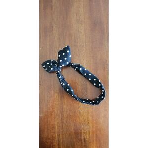 Polka Dot Headband, Black and White Bunny‎ Ear Head Wrap, Women Accessory